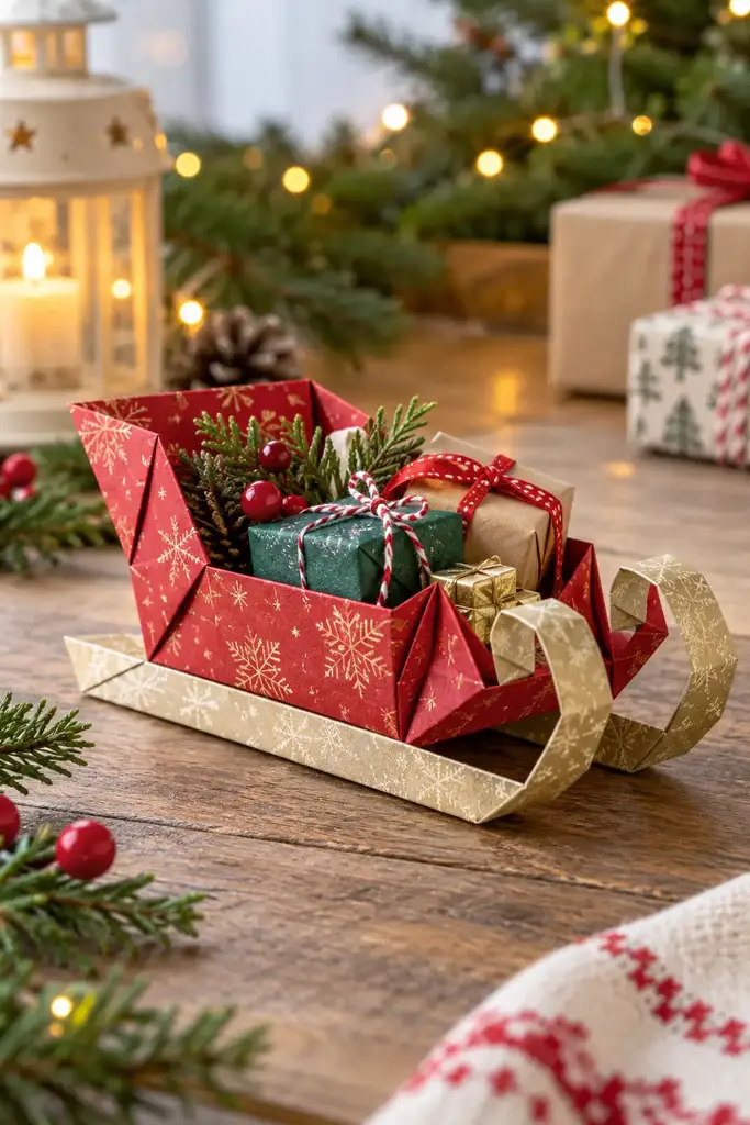 Origami sleigh