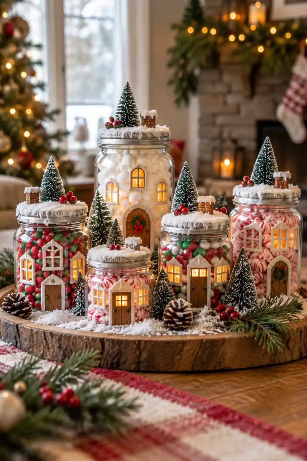 Sweet Jar Village Christmas candy decoration ideas