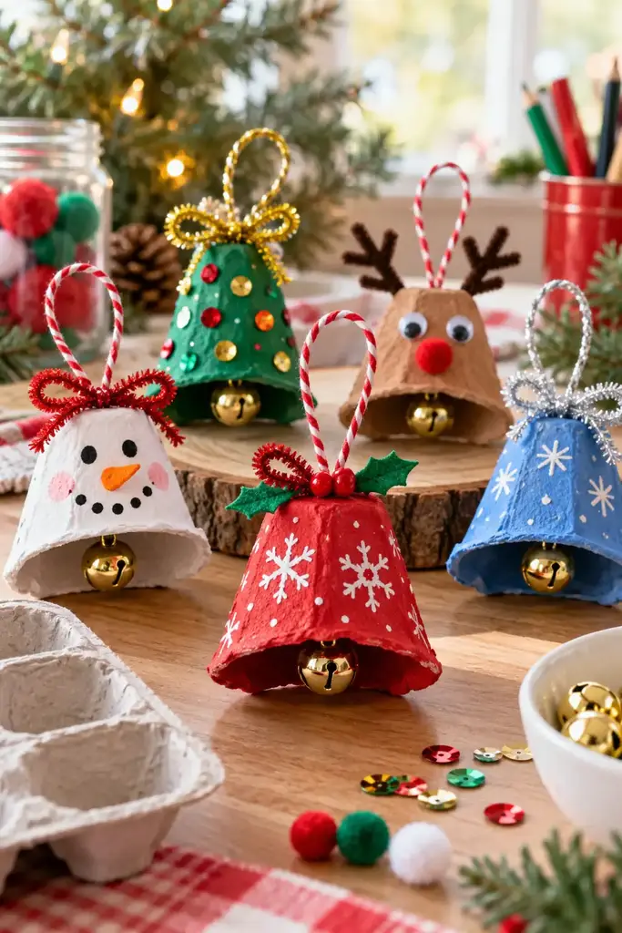 Egg carton bells craft