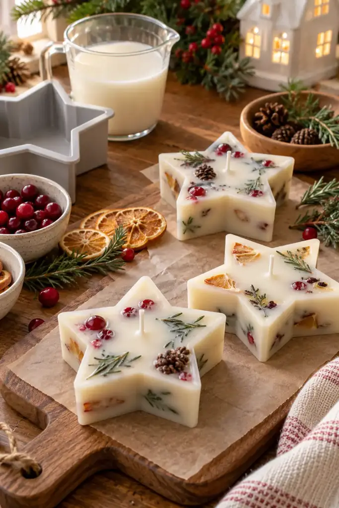 Star shaped soy candle