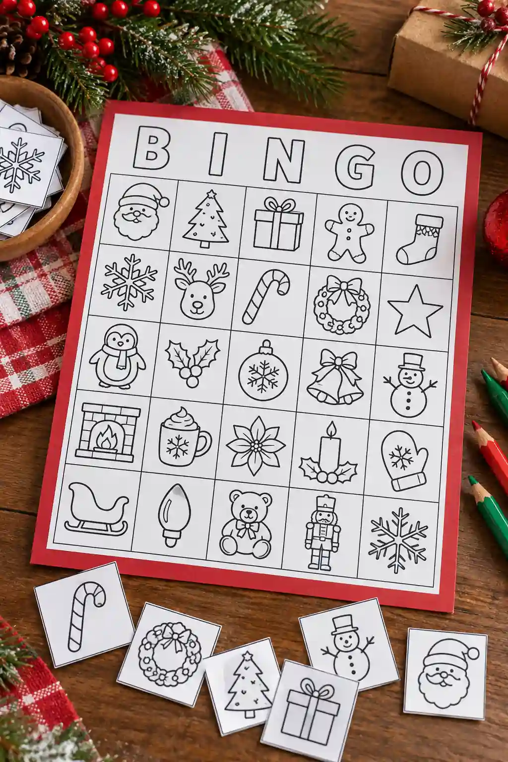 Black and White Coloring Bingo Christmas bingo ideas