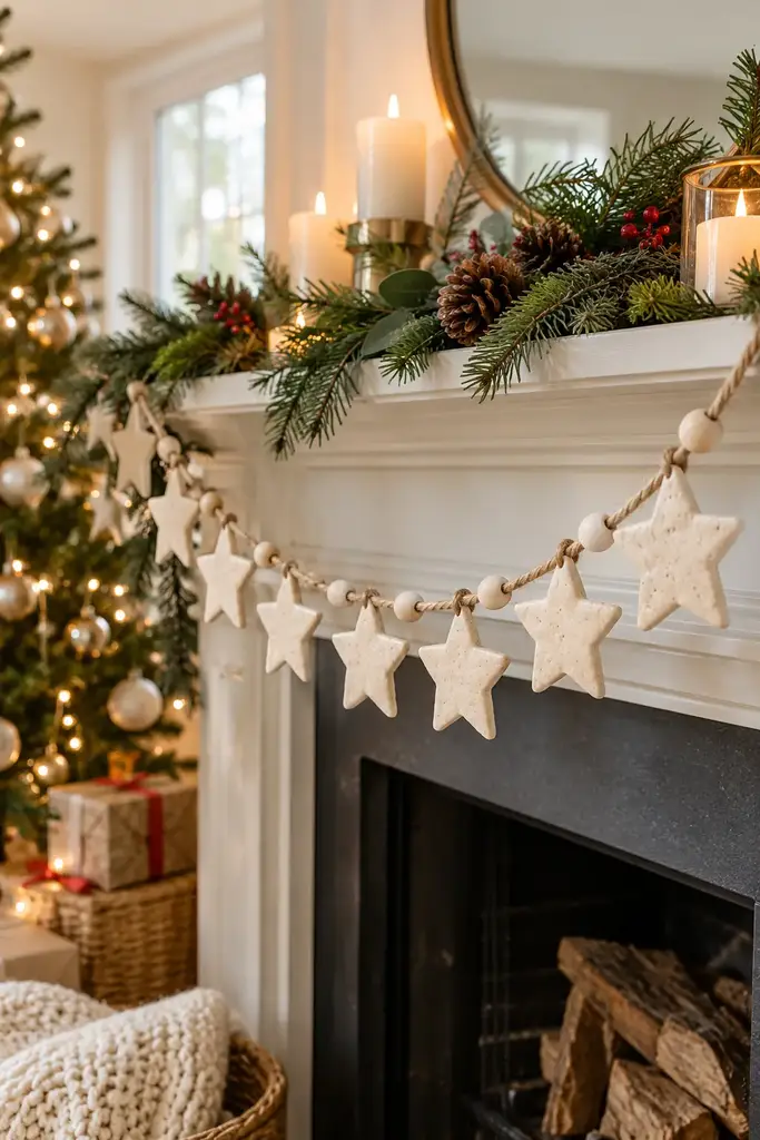 Salt dough star Christmas garland