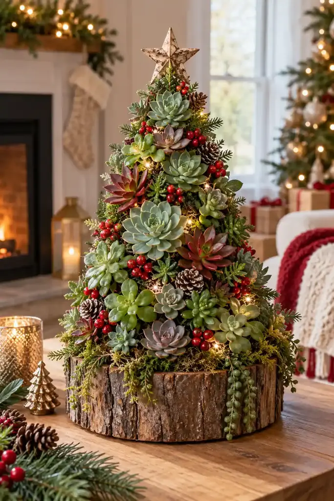 Succulent tree arrangement