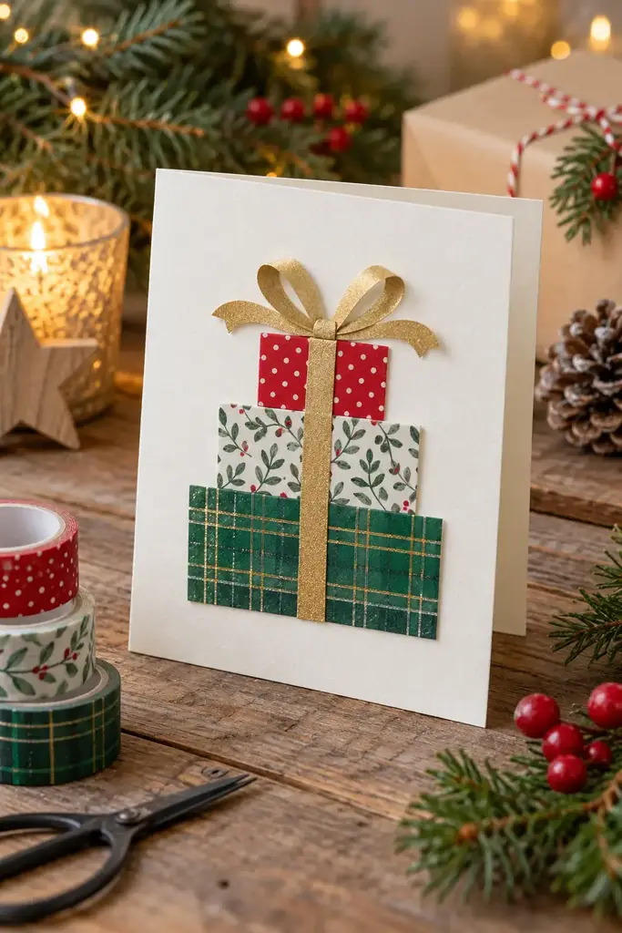 Washi tape gift box card