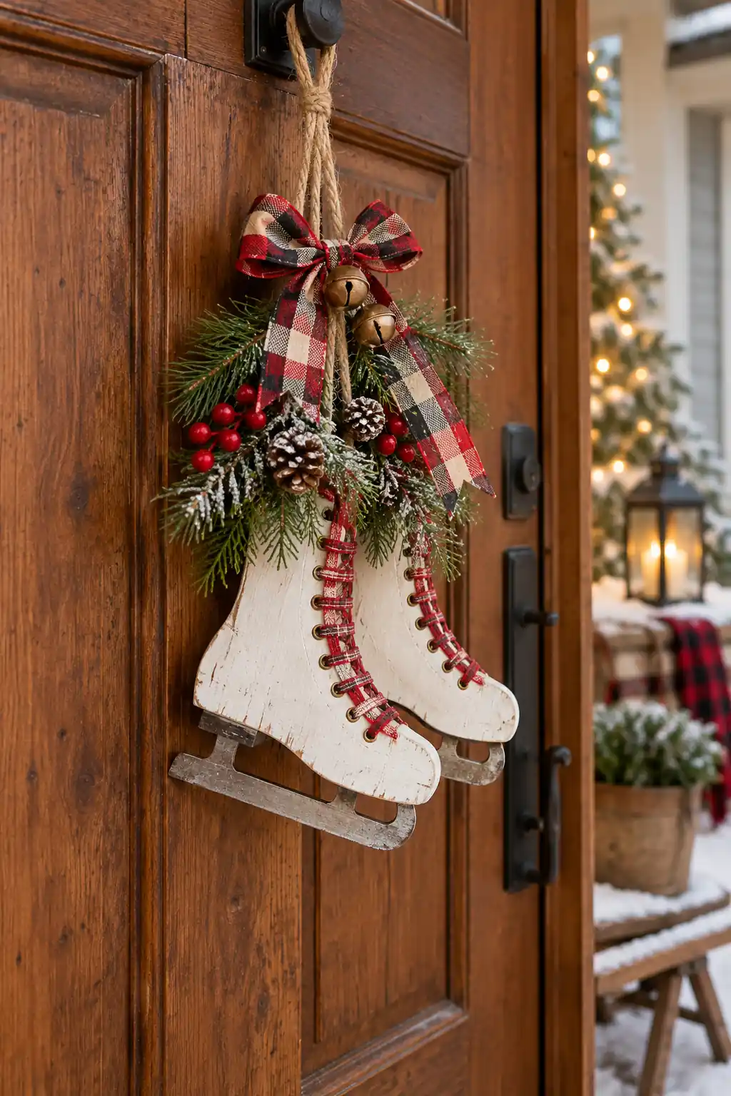 Miniature Skate Door Hanger DIY Christmas decor ideas
