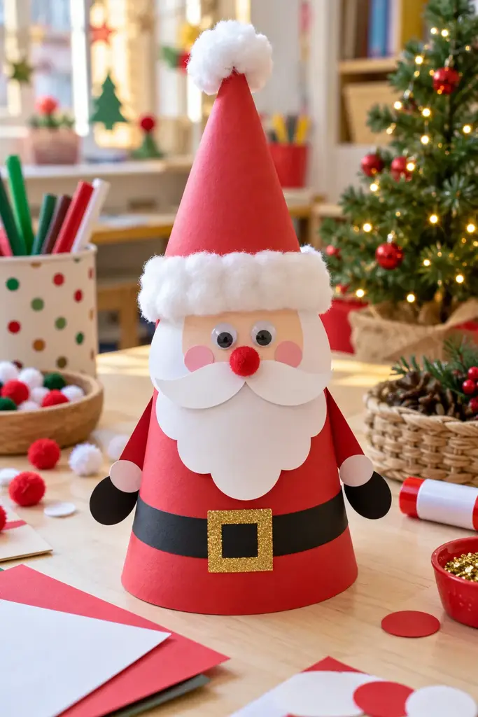Paper cone Santa craft