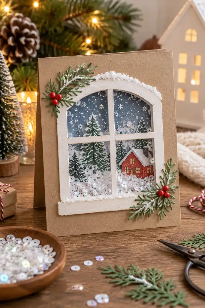 Paper window shaker snow card