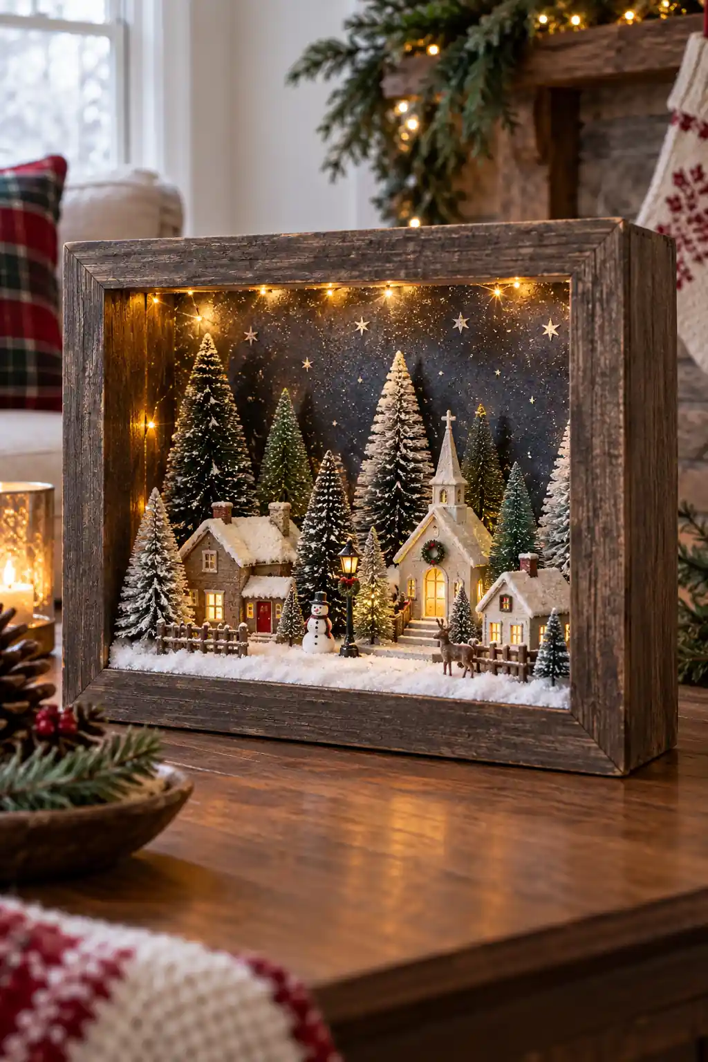Bottlebrush Shadowbox DIY Christmas decor ideas