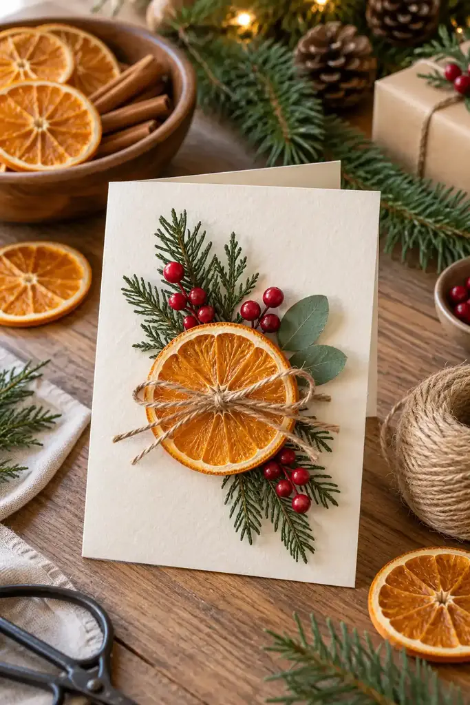 Dried orange illustration card