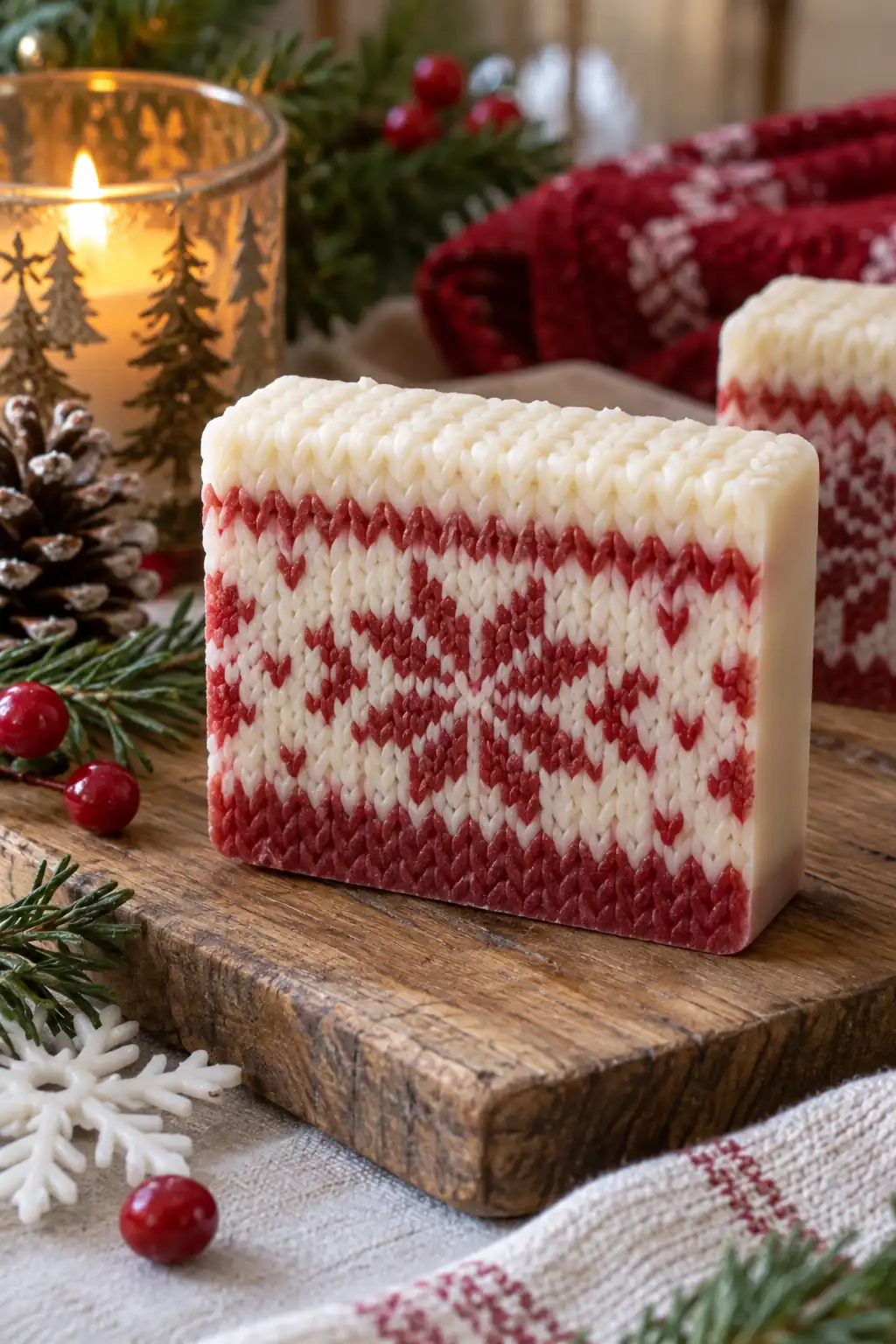 Knitted Pattern Soap Christmas soap ideas