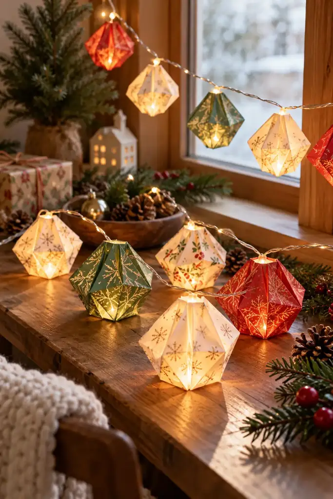Origami fairy light paper lanterns