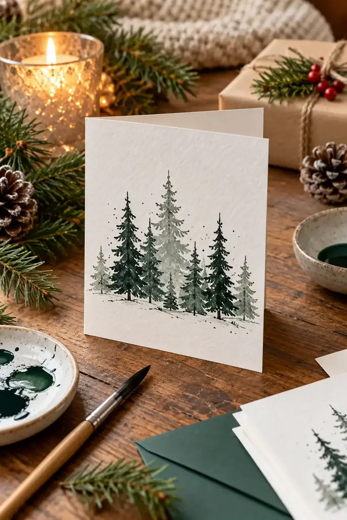Minimal ink evergreen card