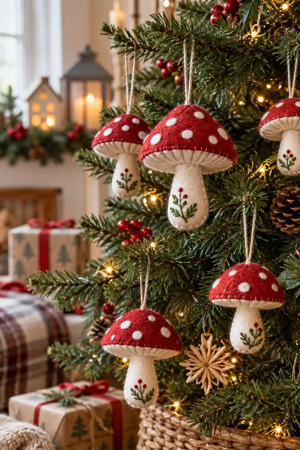 07 felt mushroom ornaments