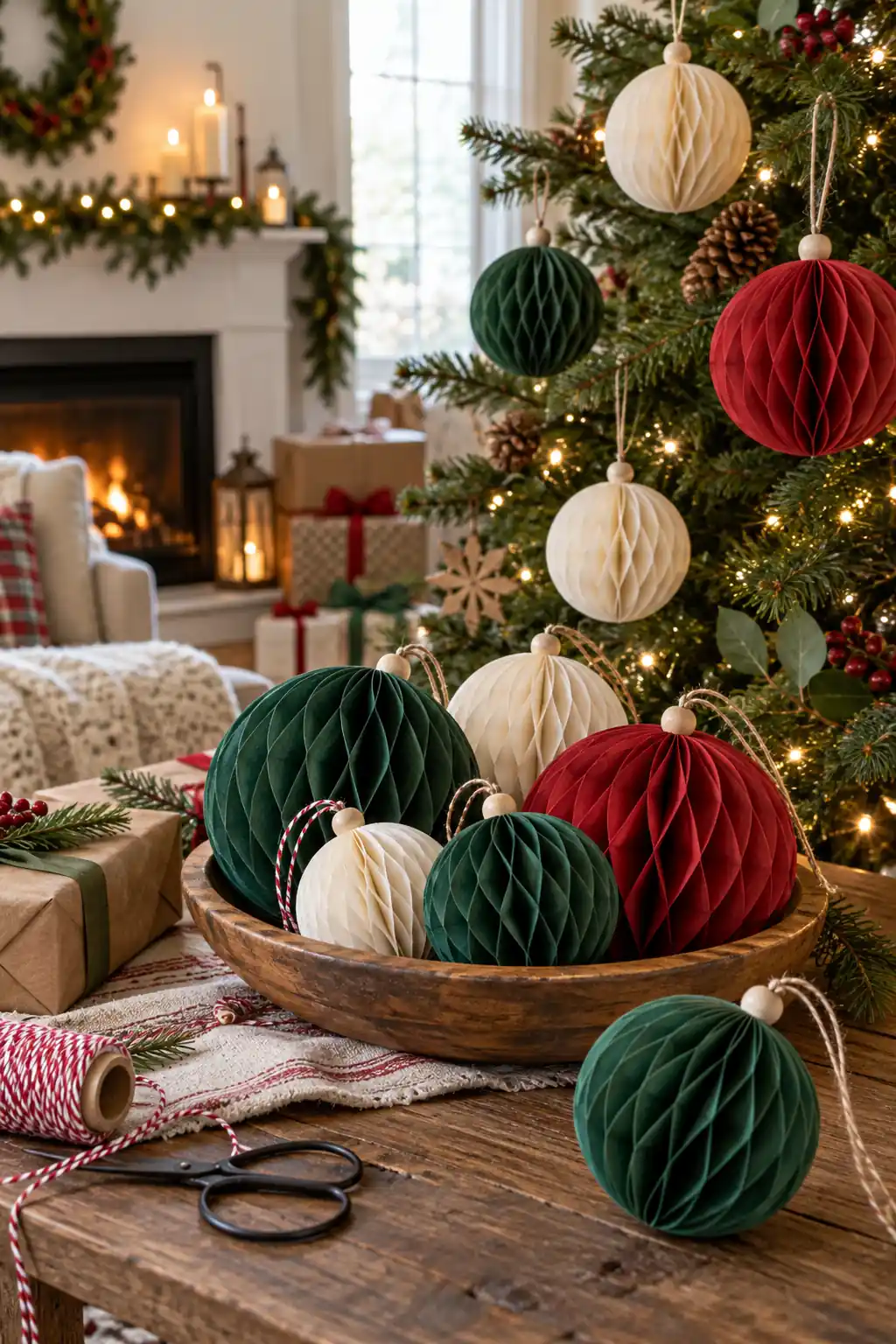 11 paper honeycomb baubles