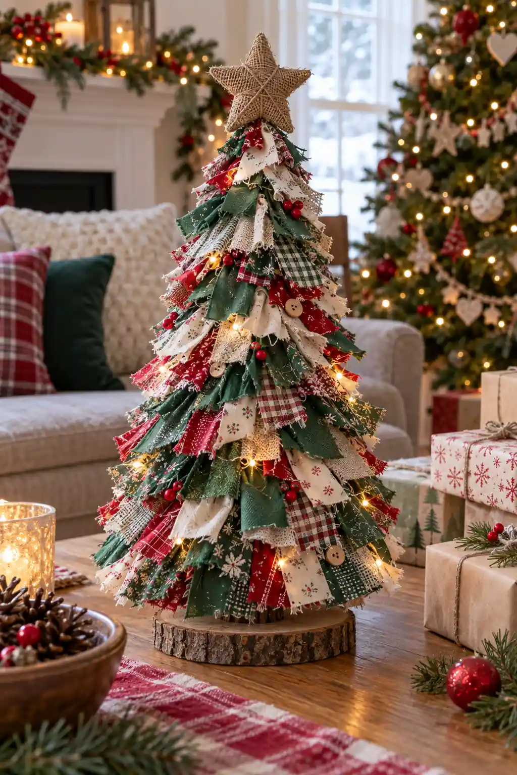 12 fabric scrap tree