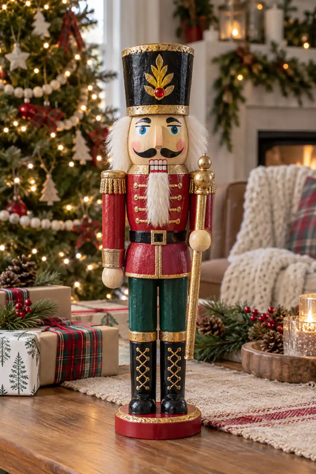 17 painted wood nutcracker