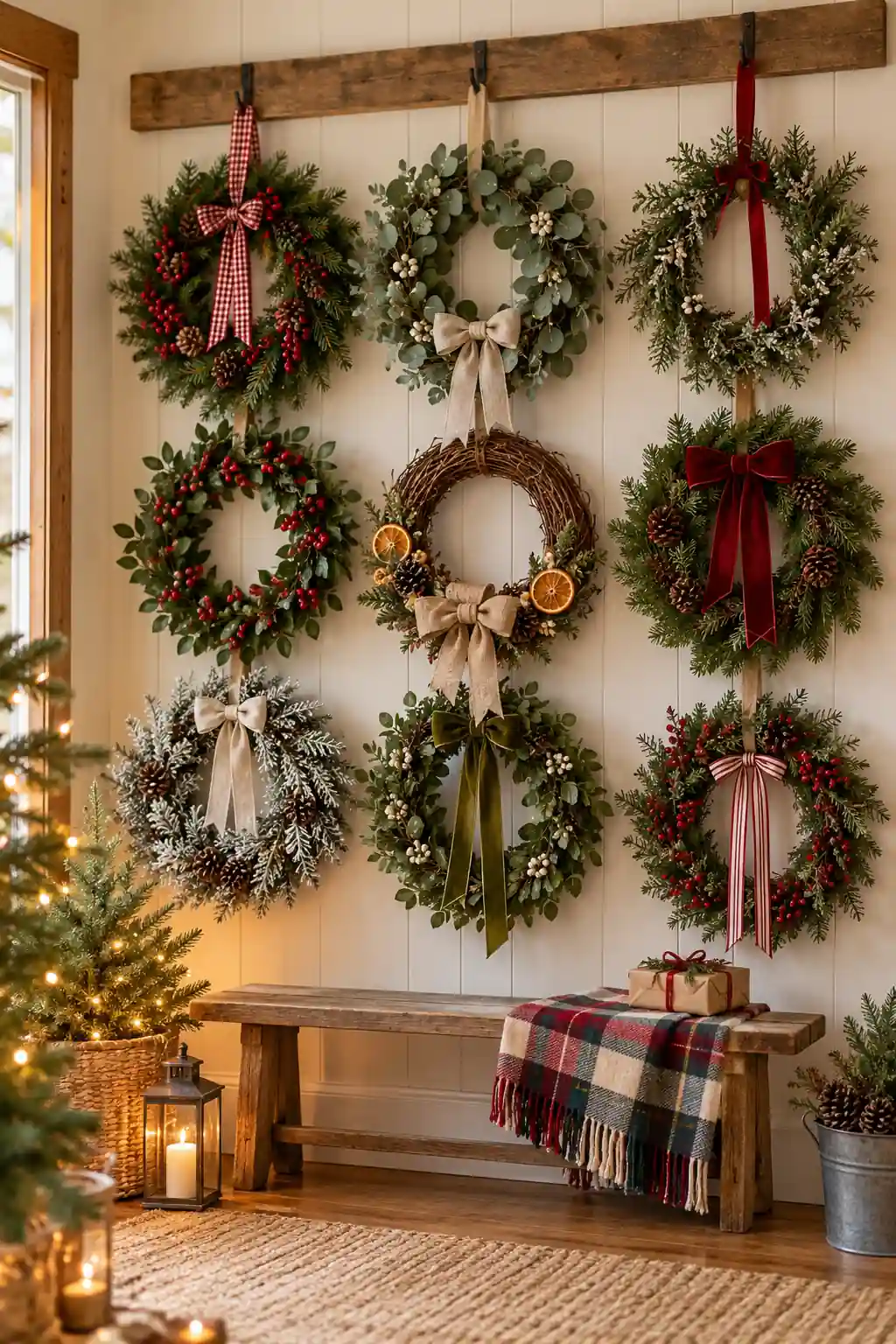 03 handmade wreath booth wall