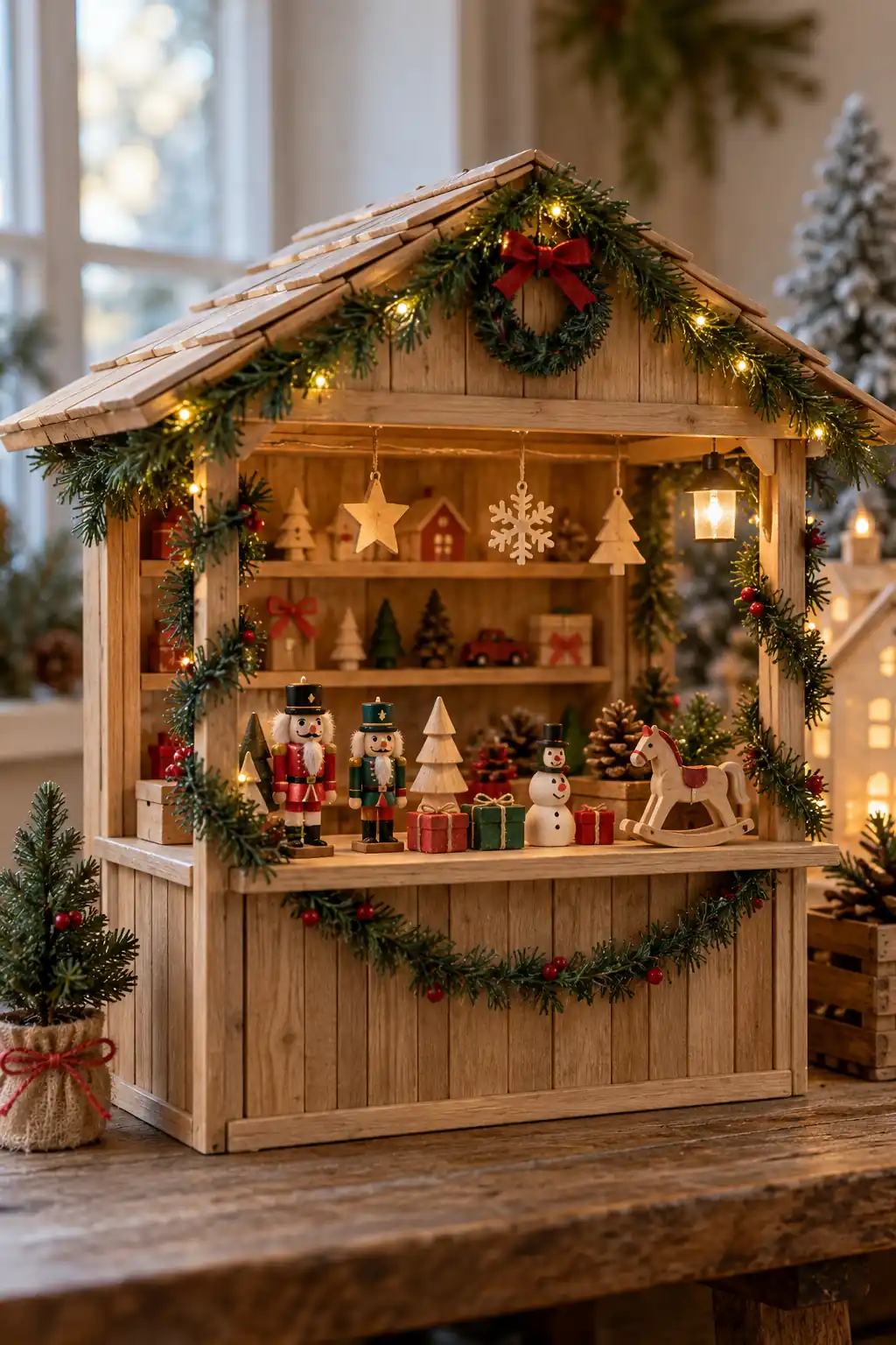 08 wooden toy christmas booth