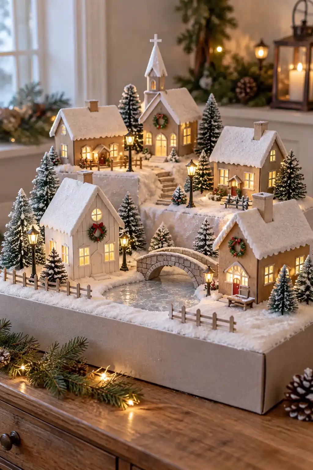 Shoebox snowy village, one of these christmas diorama ideas