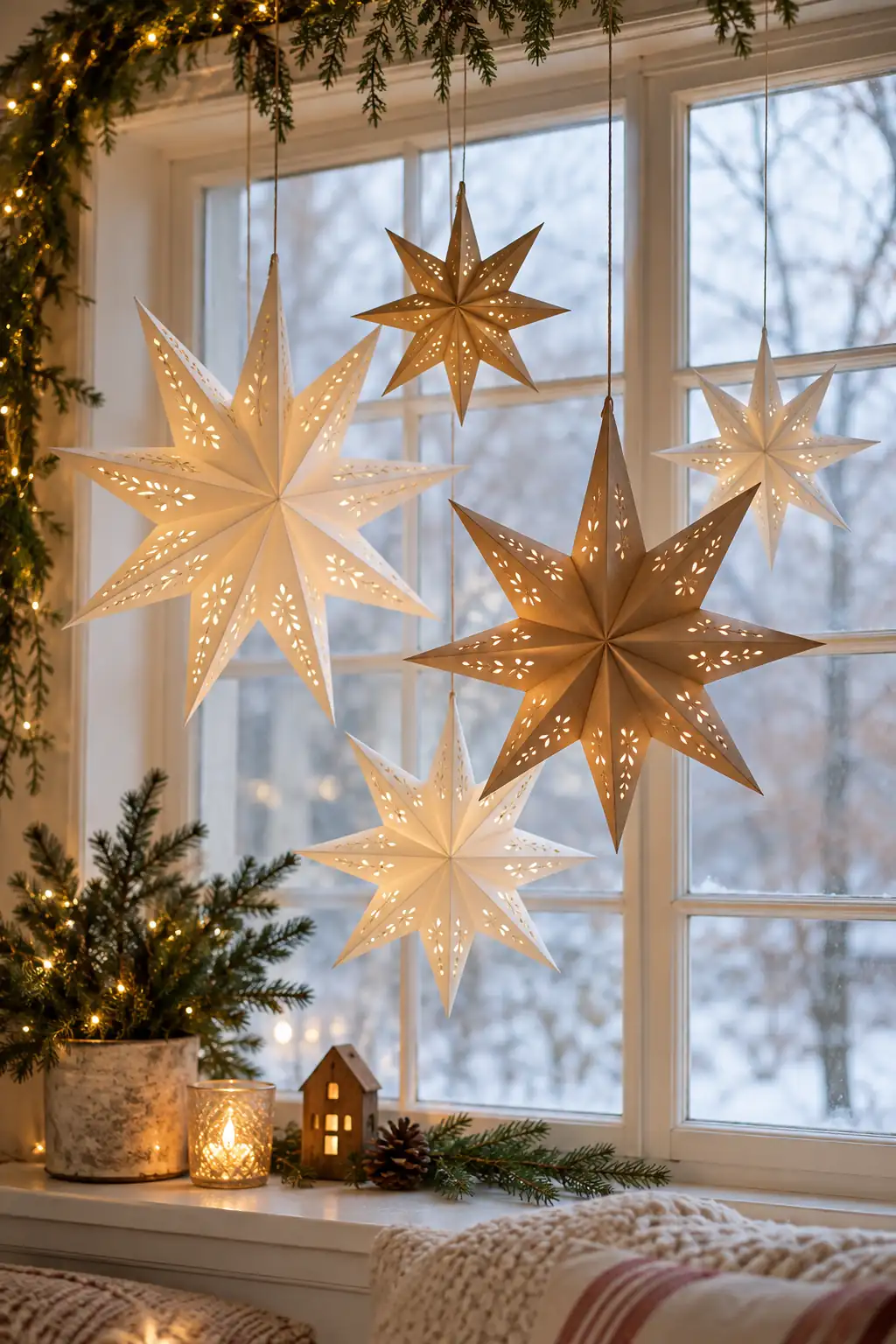 04 window hanging paper stars