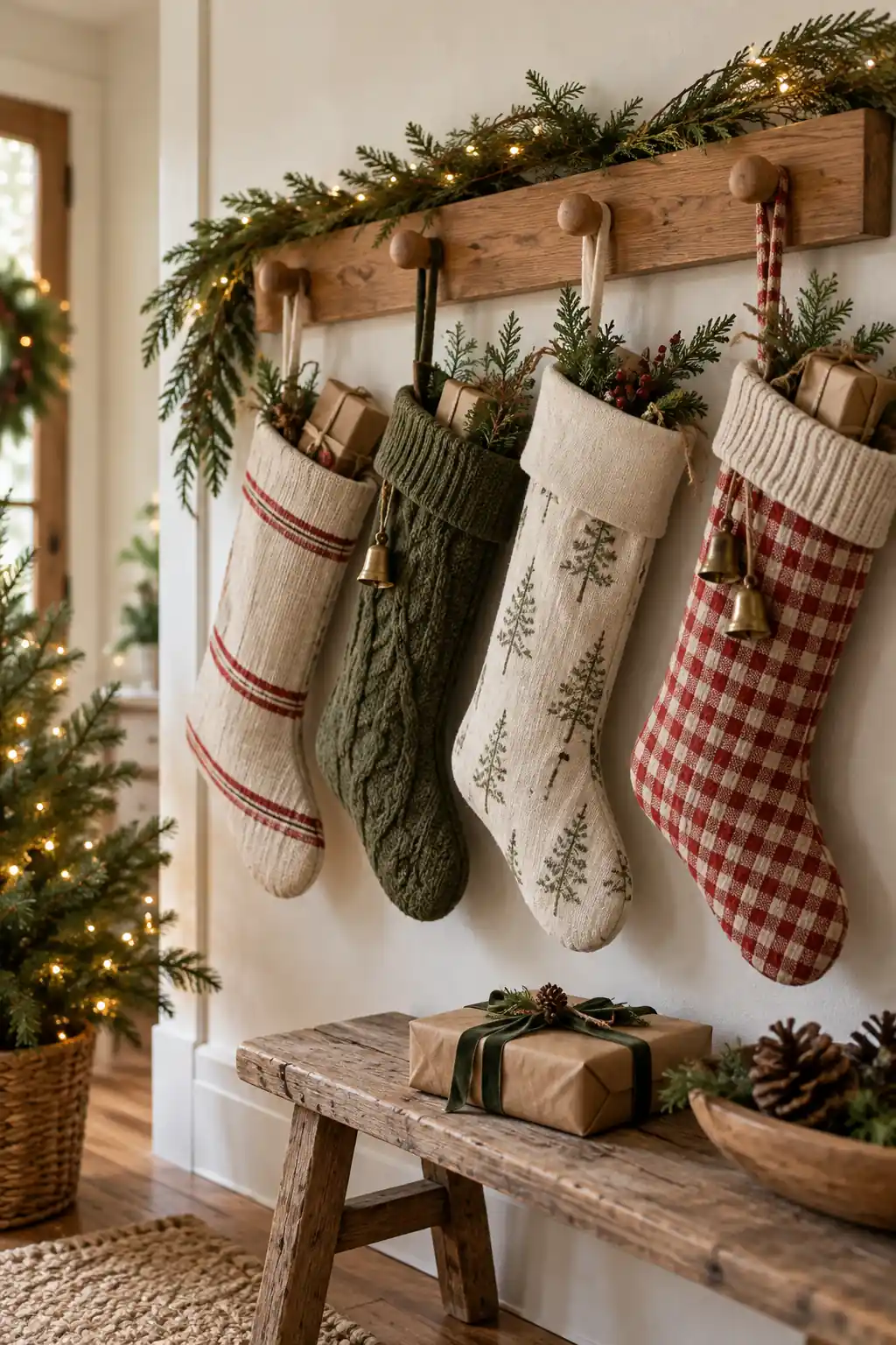 13 wall peg rail stockings