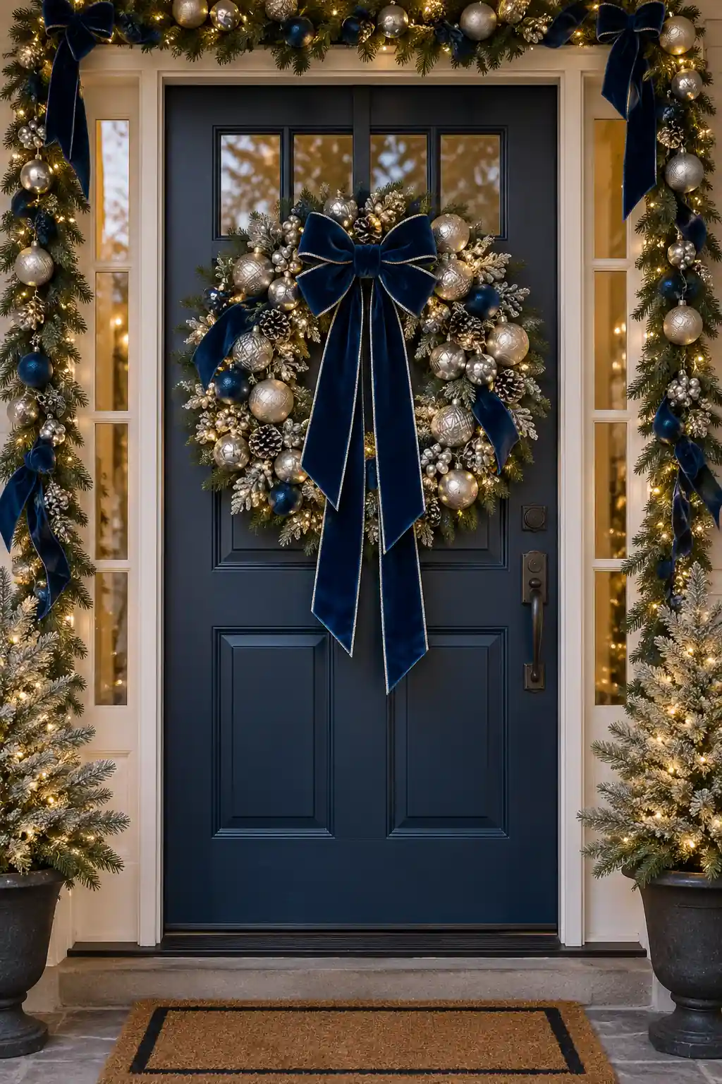 02 blue velvet silver wreath