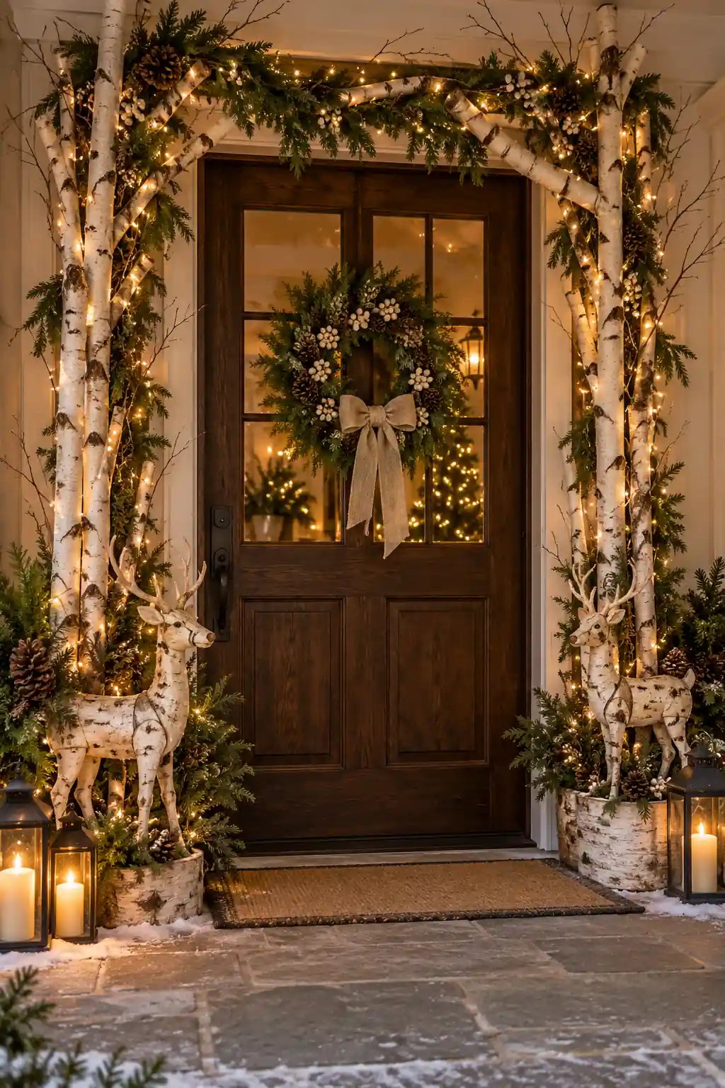 04 woodland birch and deer doorway