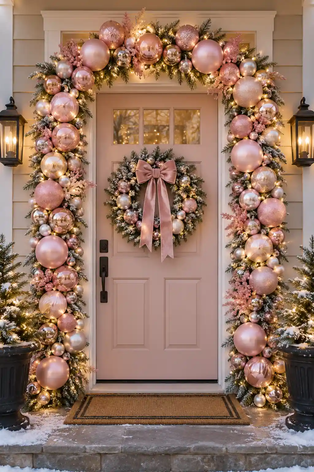 08 pink pastel bauble arch