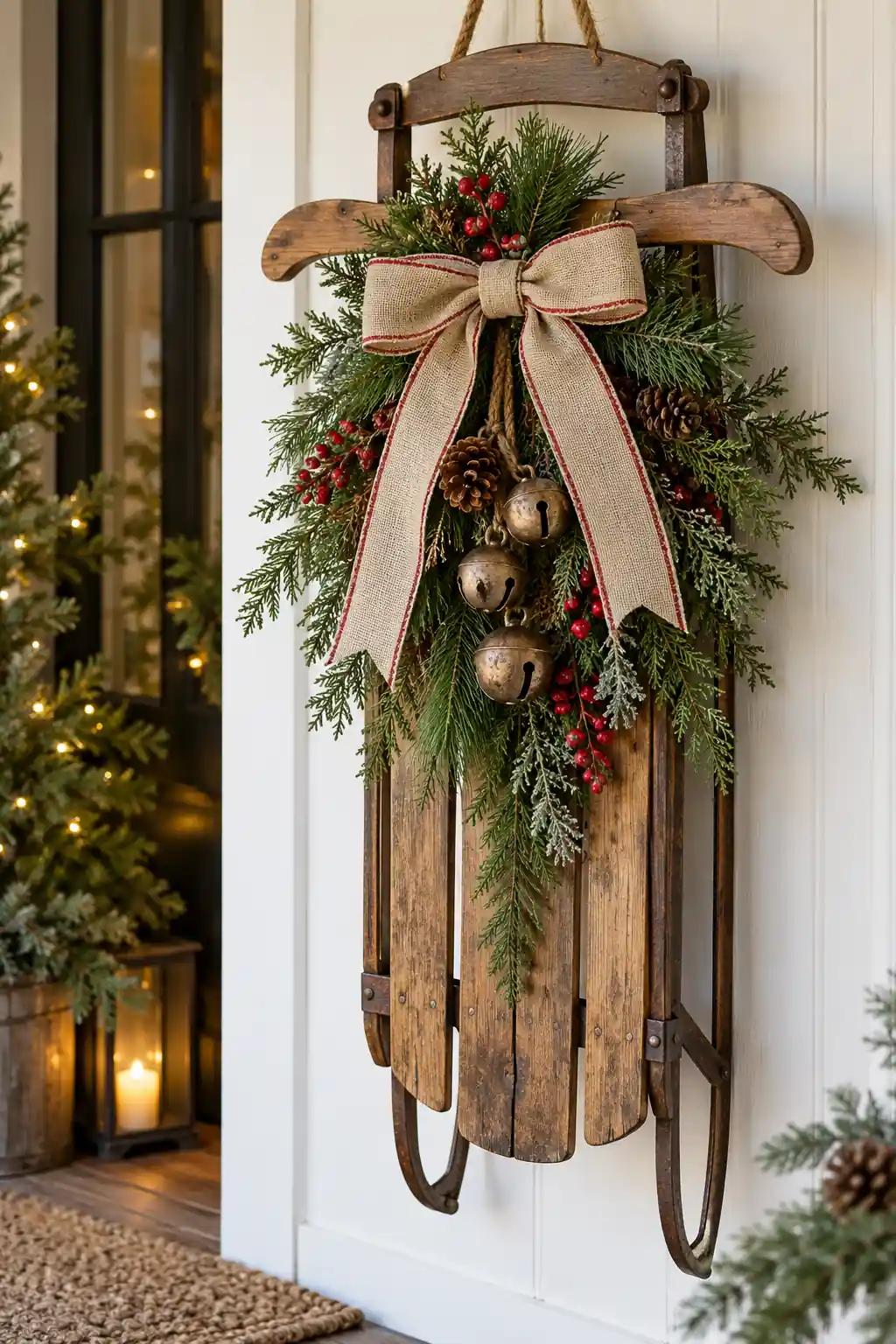16 farmhouse wooden sled hanging