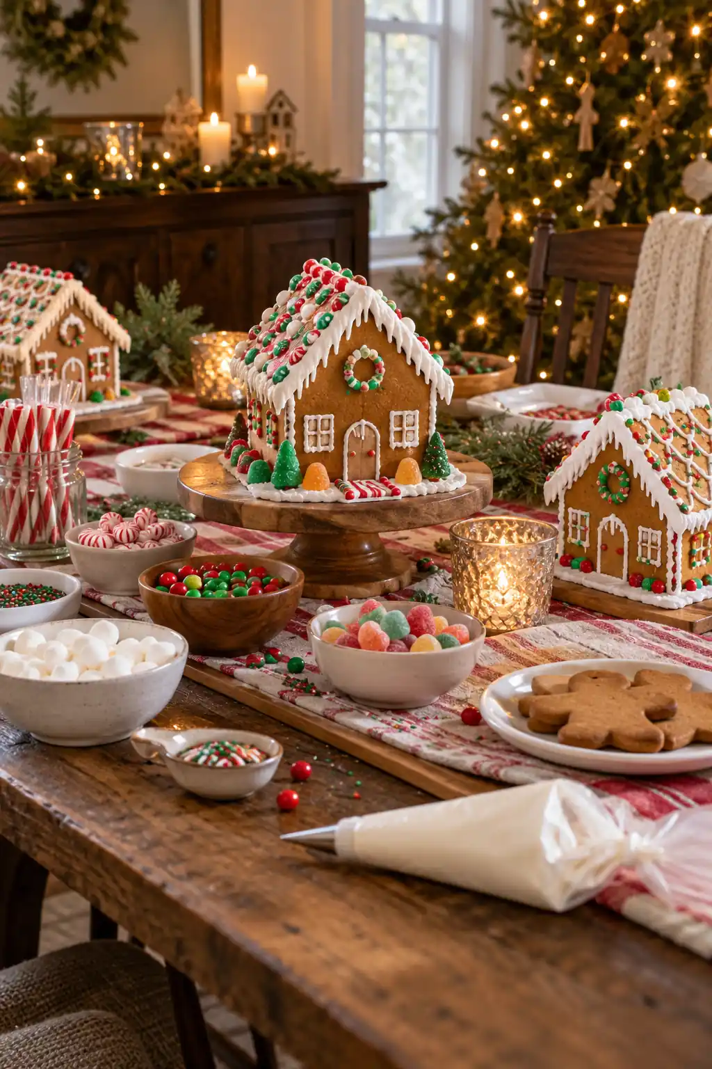 06 family gingerbread building table