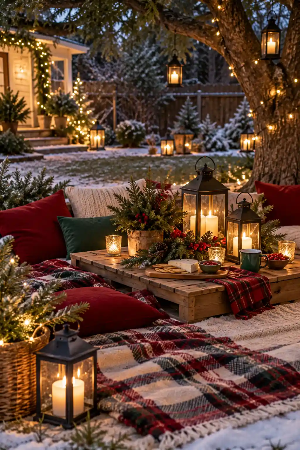 15 christmas backyard lantern picnic