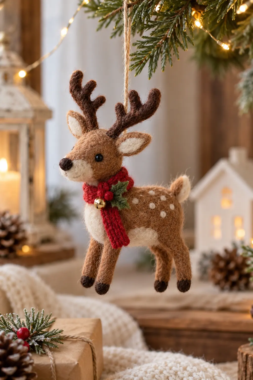 04 felted reindeer ornament