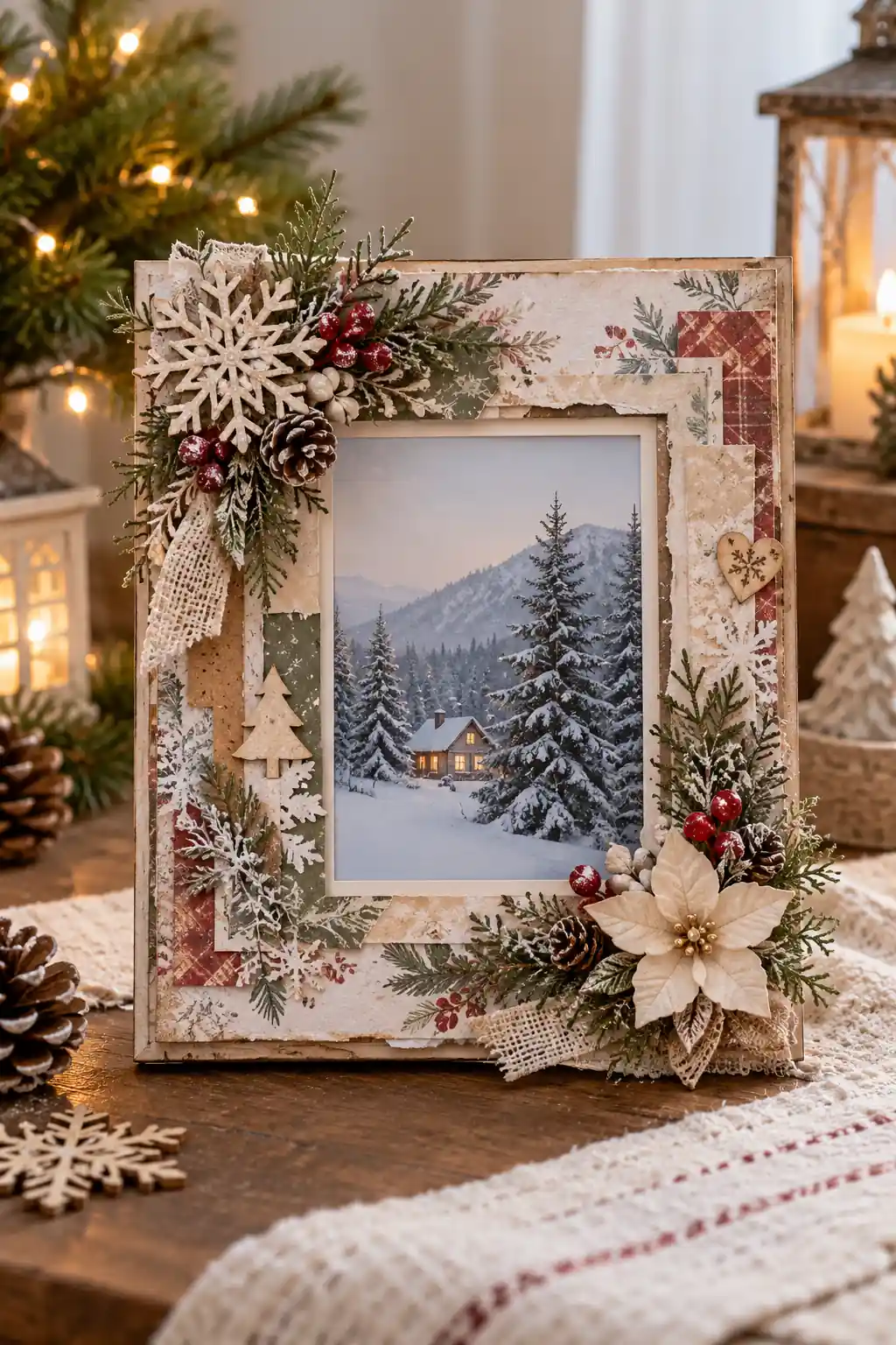 15 scrapbook layered winter frame