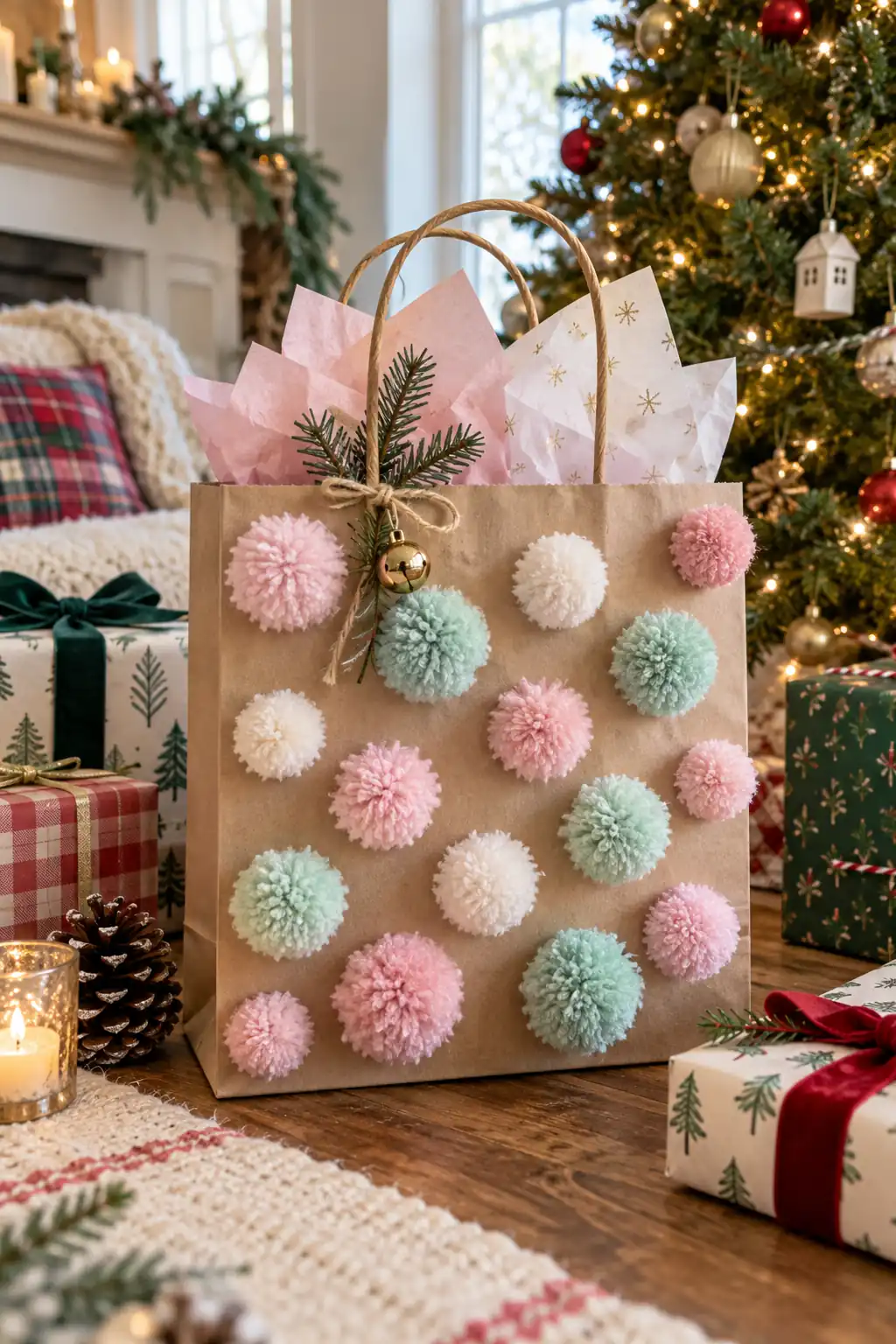 13 pastel pom pom bag