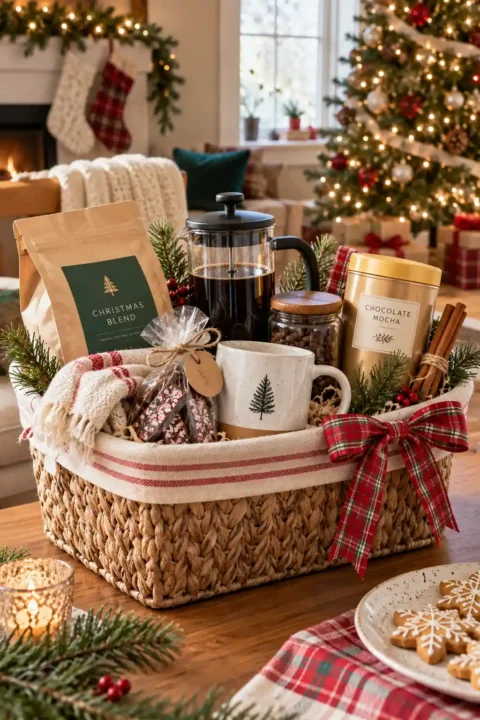 Coffee lovers gift basket, one of these christmas gift basket ideas