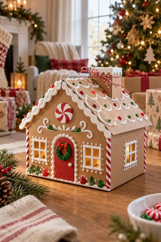 Gingerbread house gift box, one of these christmas gift box ideas