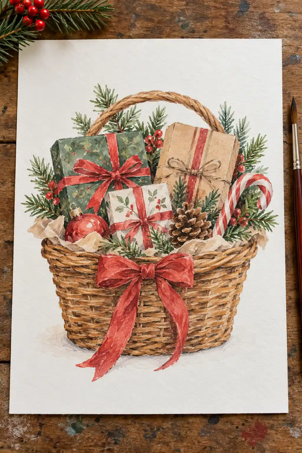 02 watercolor gift basket