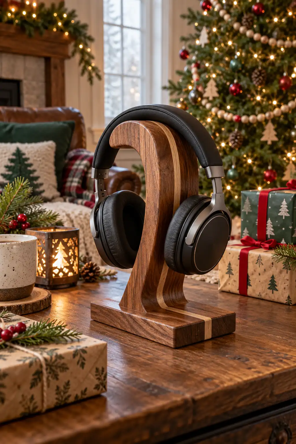 10 wood headphone stand