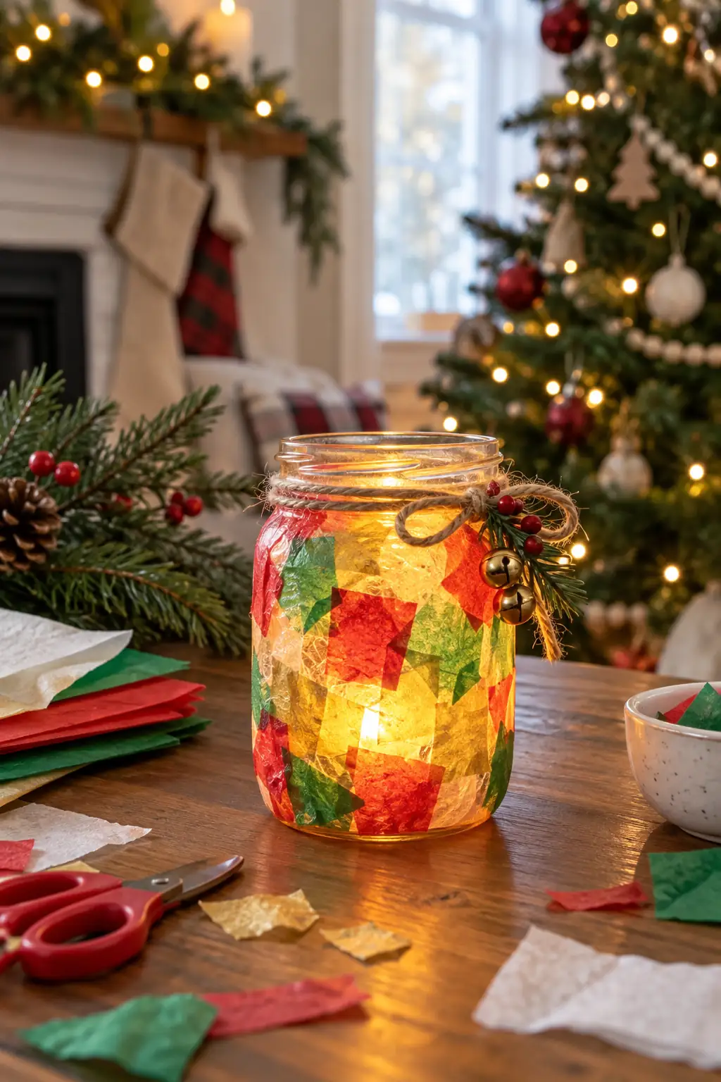 04 tissue paper jar lantern