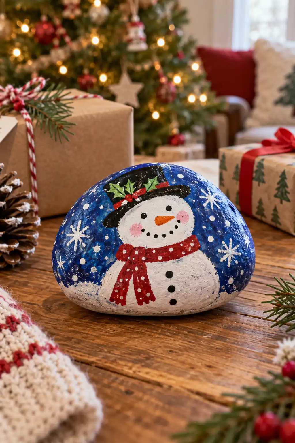 12 painted rock paperweight