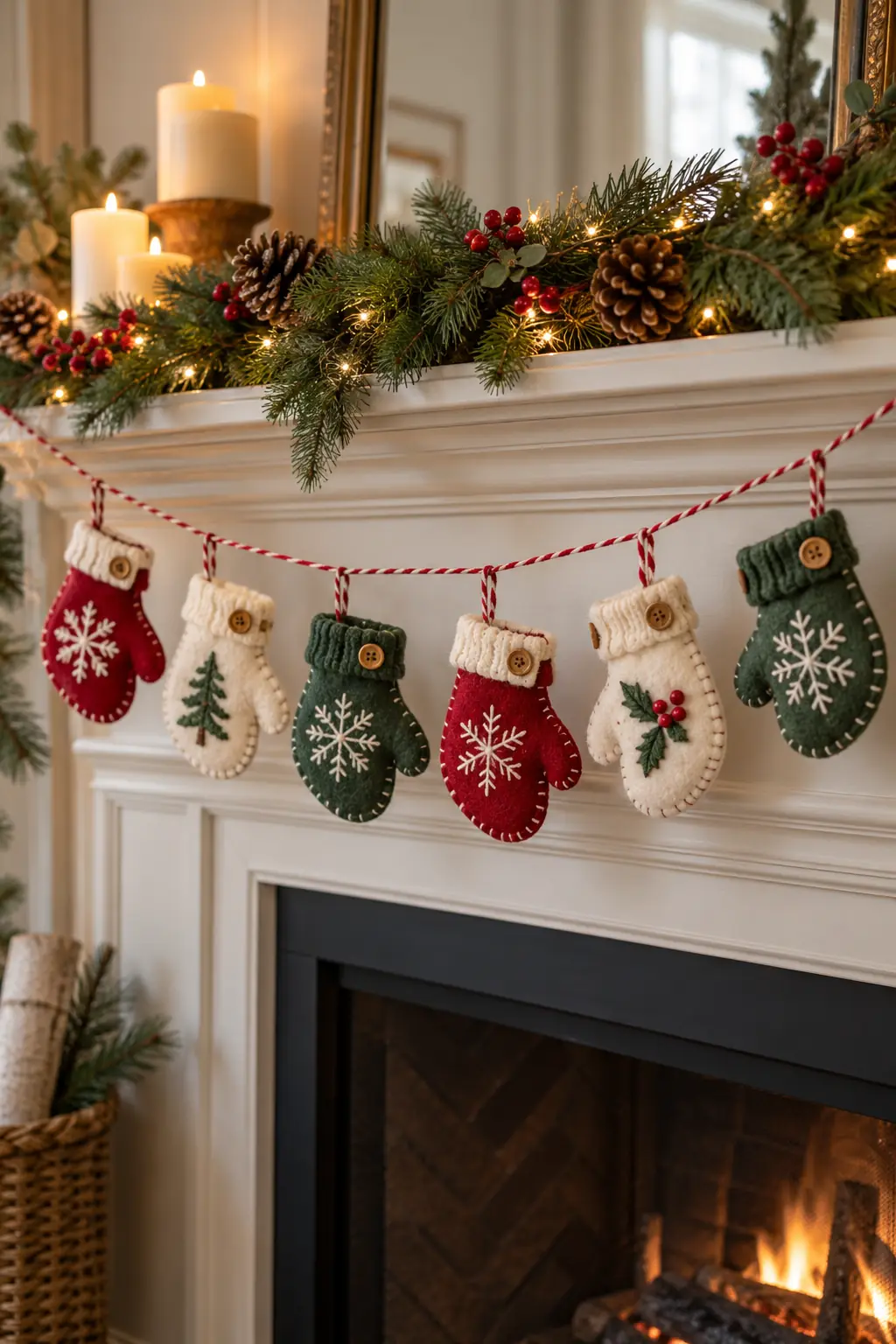 09 felt mitten garland