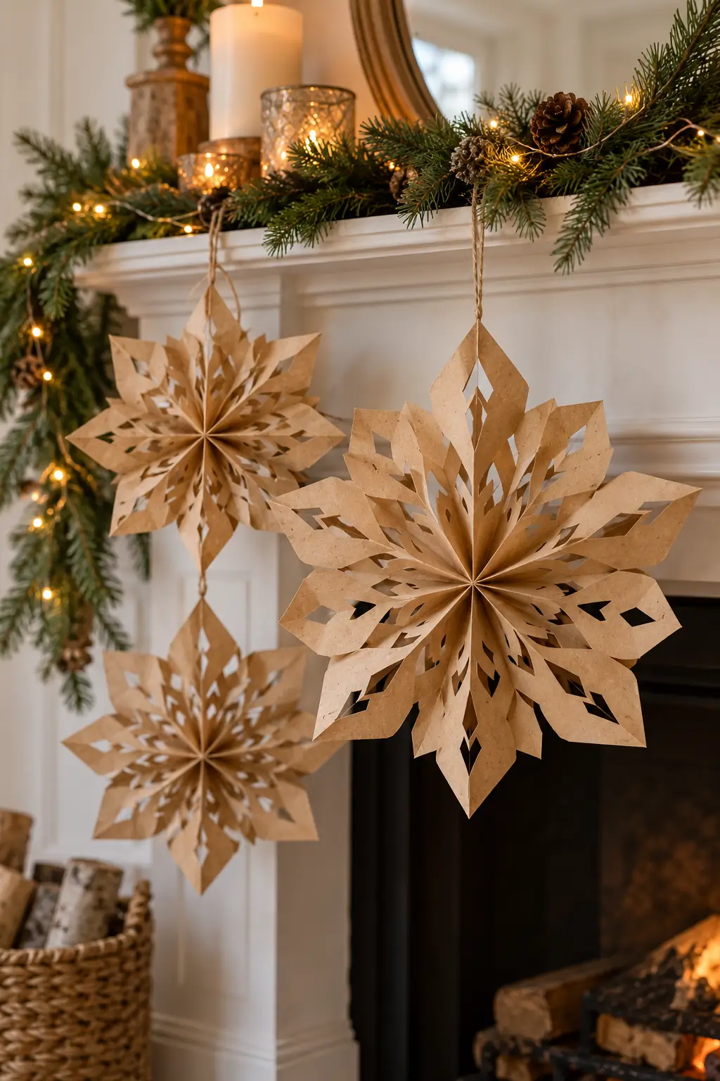 13 paper bag snowflakes