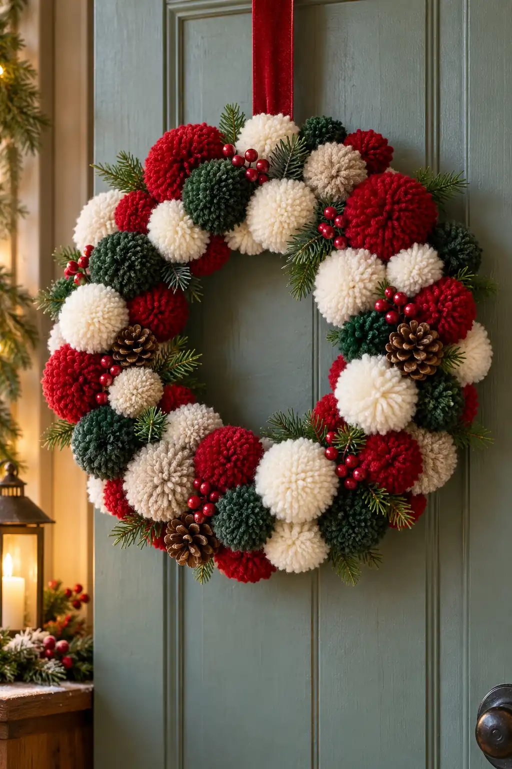16 pompom wreath