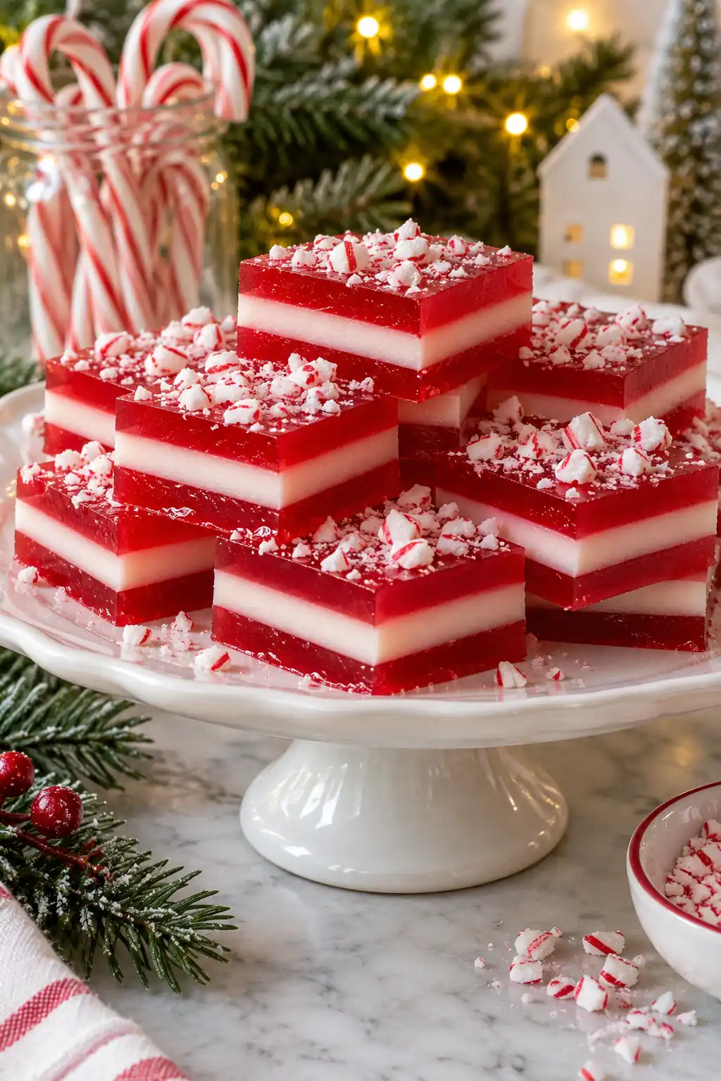 08 striped peppermint color gelatin squares