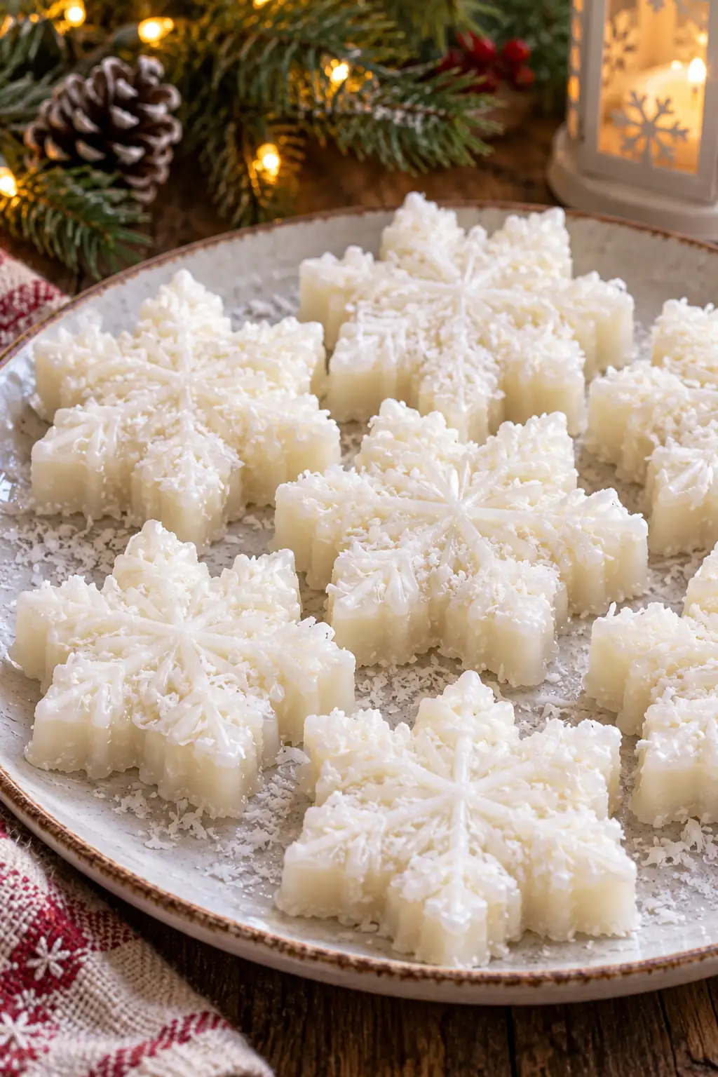 09 white coconut gelatin snowflakes