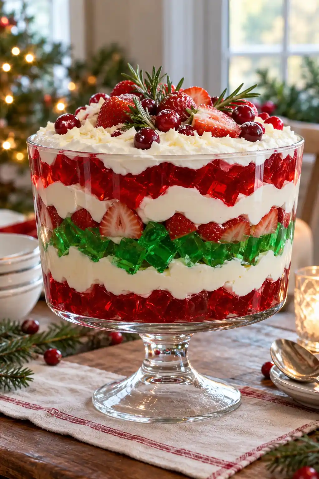 12 layered gelatin trifle bowl