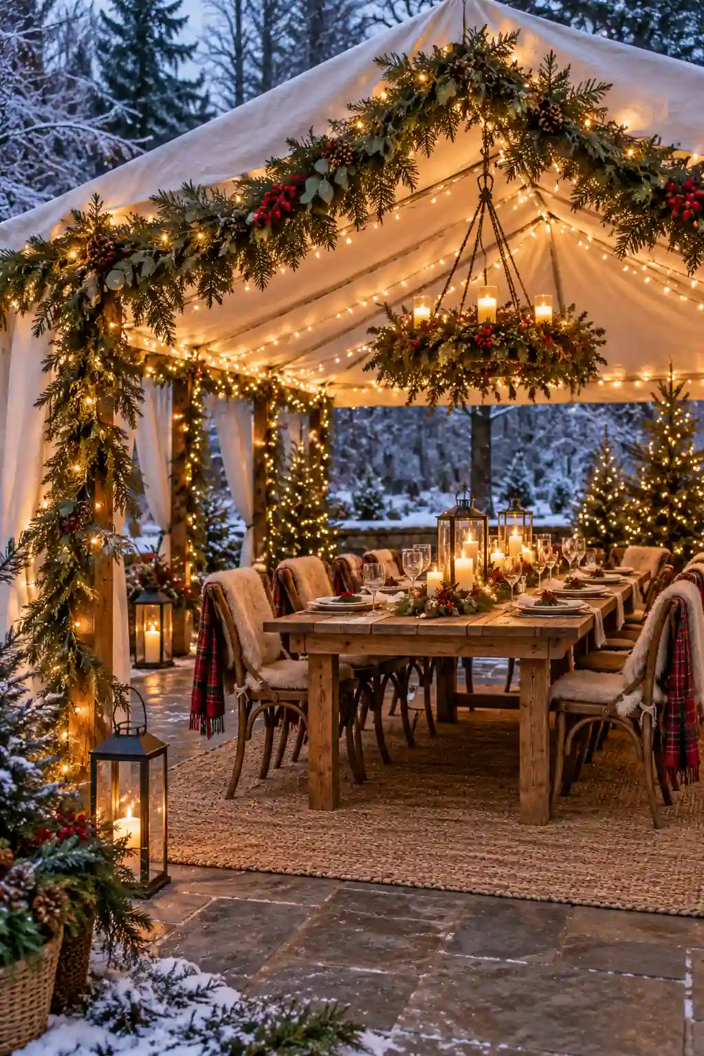 09 outdoor covered christmas dinner marquee tent