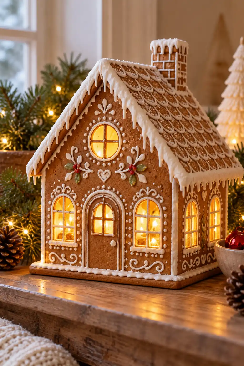 13 gingerbread house shaped light marquee