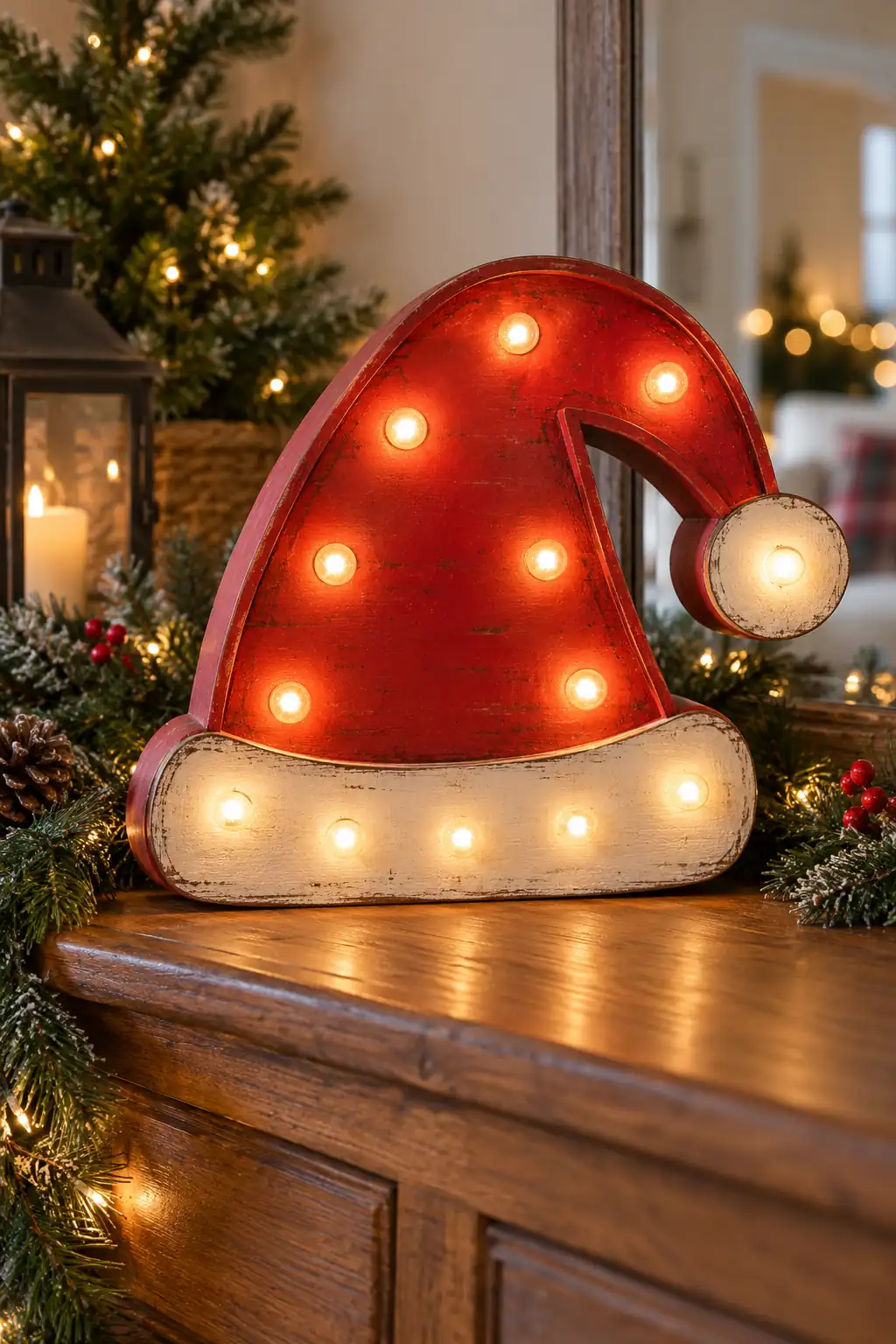 14 santa hat shaped marquee light