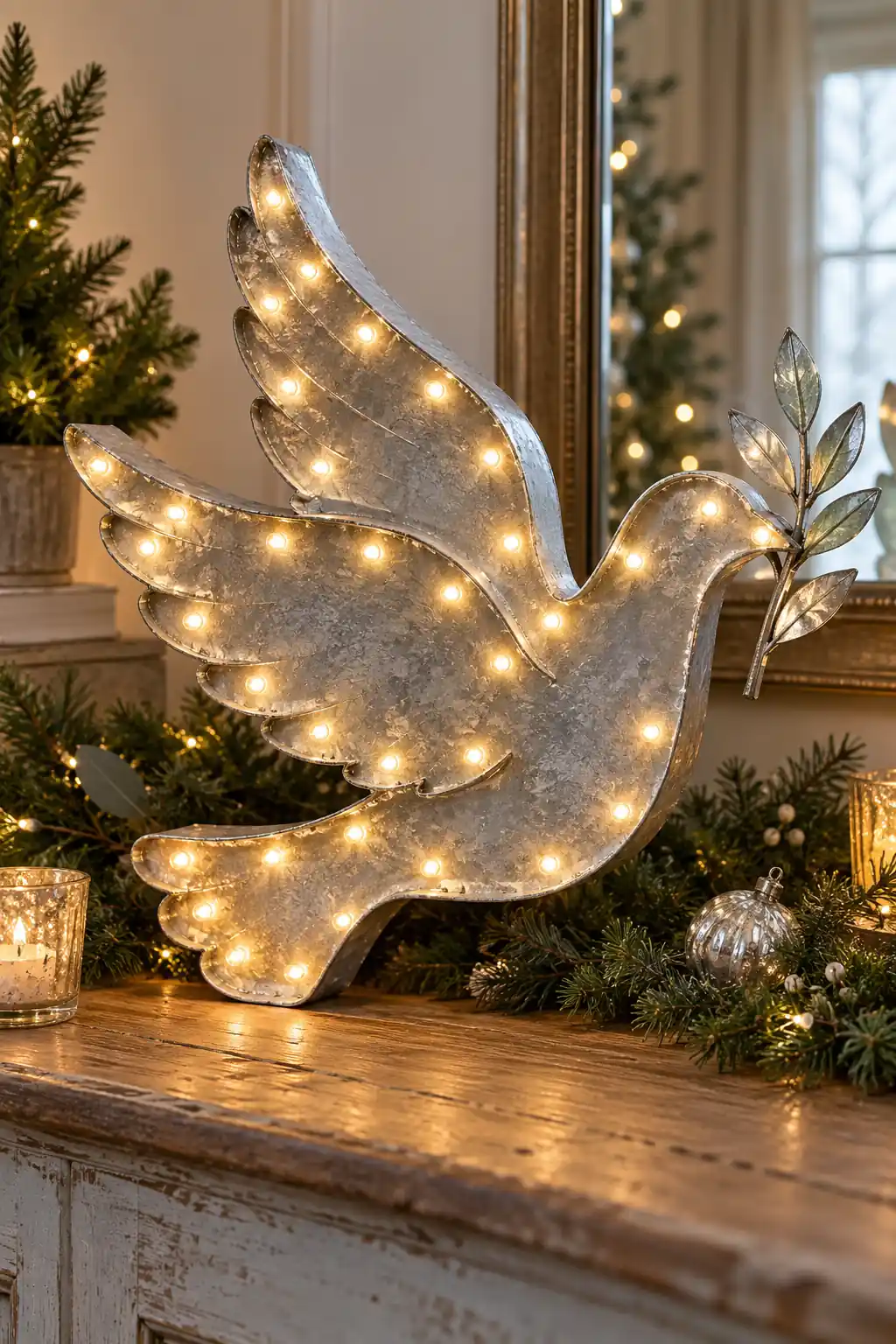 15 silver peace dove marquee